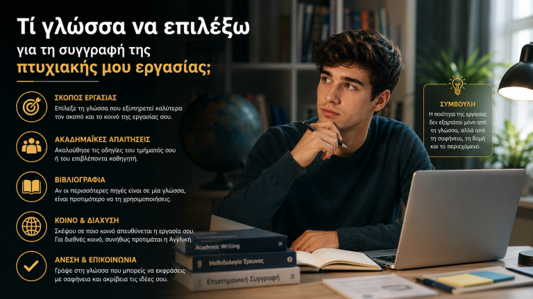 Τί γλώσσα να επιλέξω για τη συγγραφή της πτυχιακής μου εργασίας