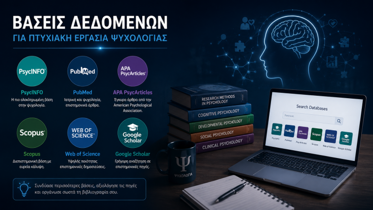 βάσεις δεδομένων για πτυχιακή εργασία Ψυχολογίας